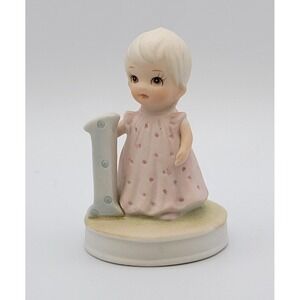 Lefton Christopher Collection Birthday Girl Blonde Age 1 Figurine 1982 HandPaint
